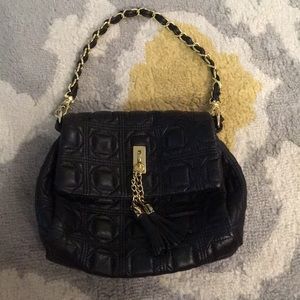 Small Quilted Leather Purse with Tassels